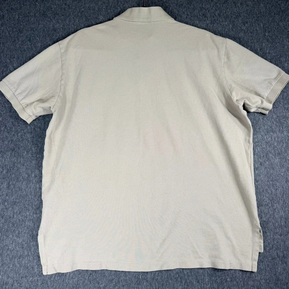 Polo Ralph Lauren Polo Shirt Mens XL Grey Tan Beige Short Sleeve Pique Cotton